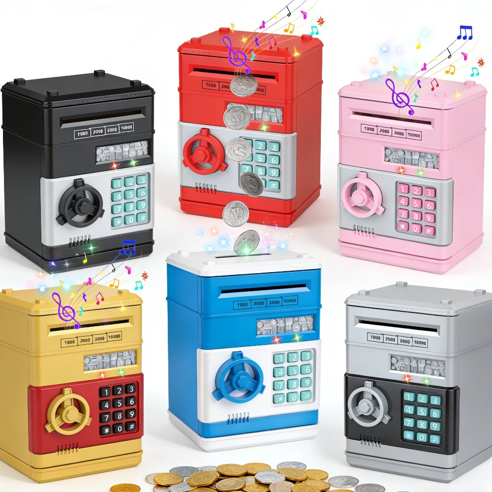 Coin Operated Kiddie Ride - Electronic Piggy Bank Automatic Mini Safe