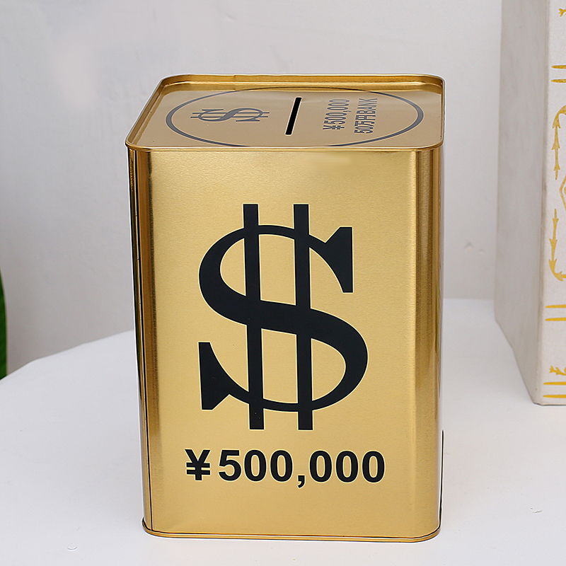 Coin Operated Kiddie Ride - Creative Big Piggy Bank Metal Gold