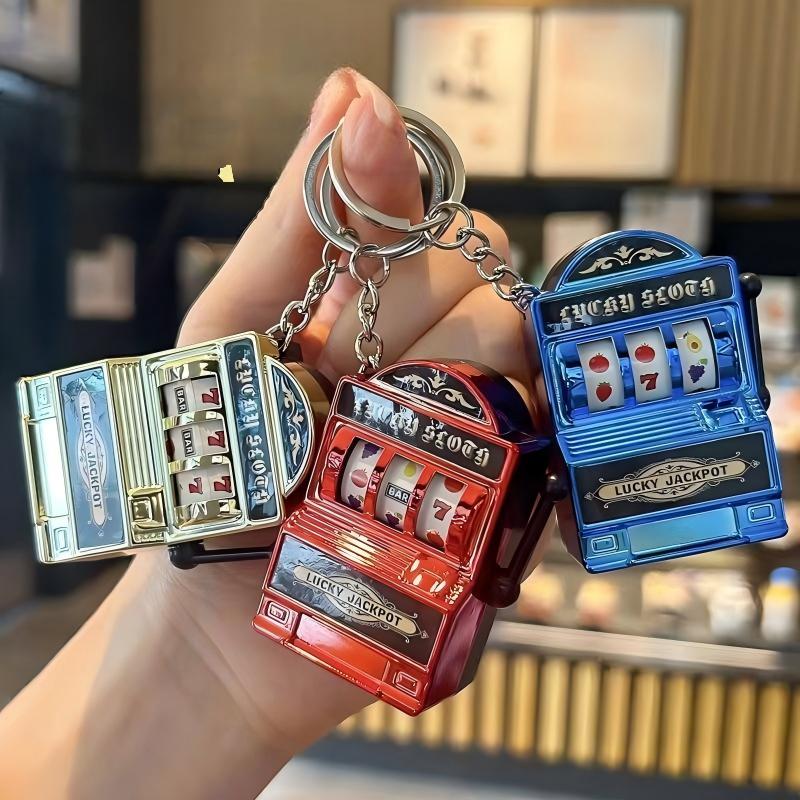 【F】Mini Slot Machine Key Chain - Arcade Game Jackpot ulasan dan harga