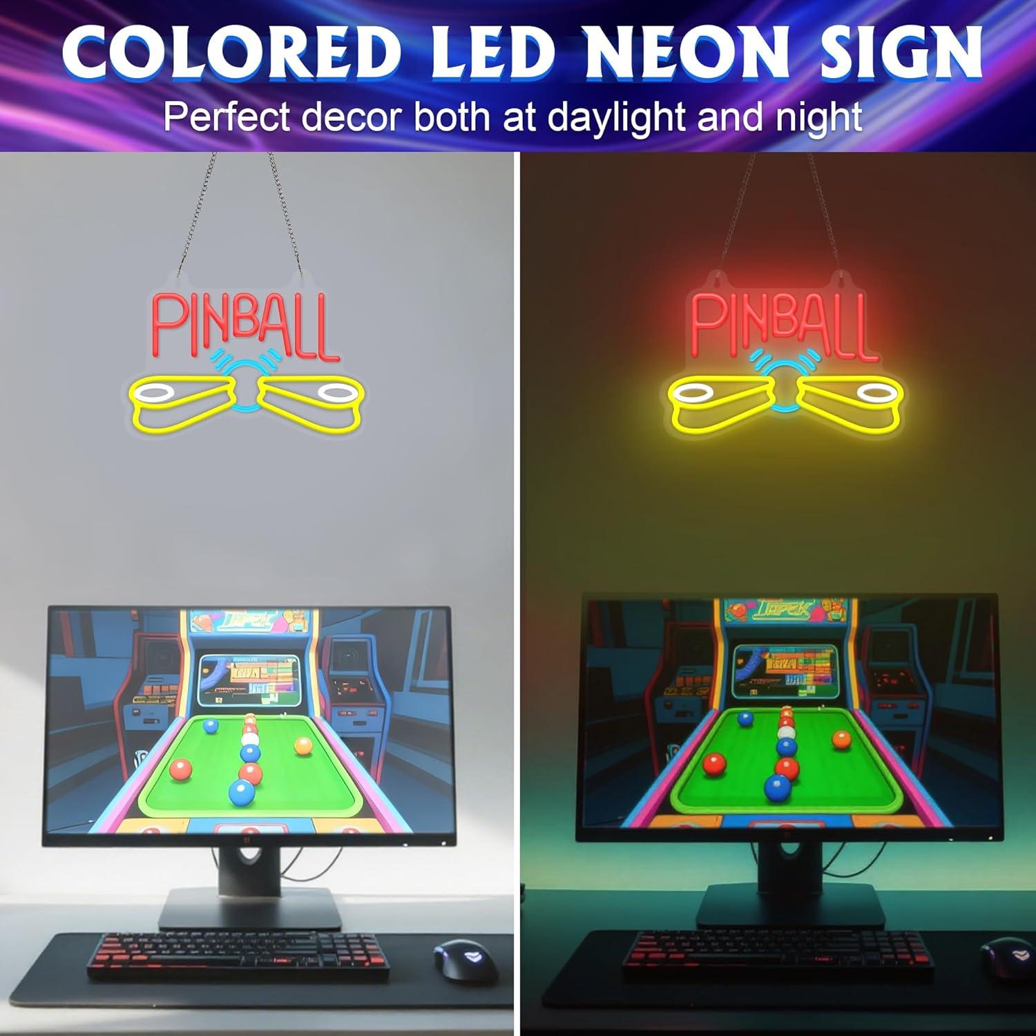 Pinball Neon Sign Arcade USB P - Arcade Games & Vending Llc Photos ulasan dan harga