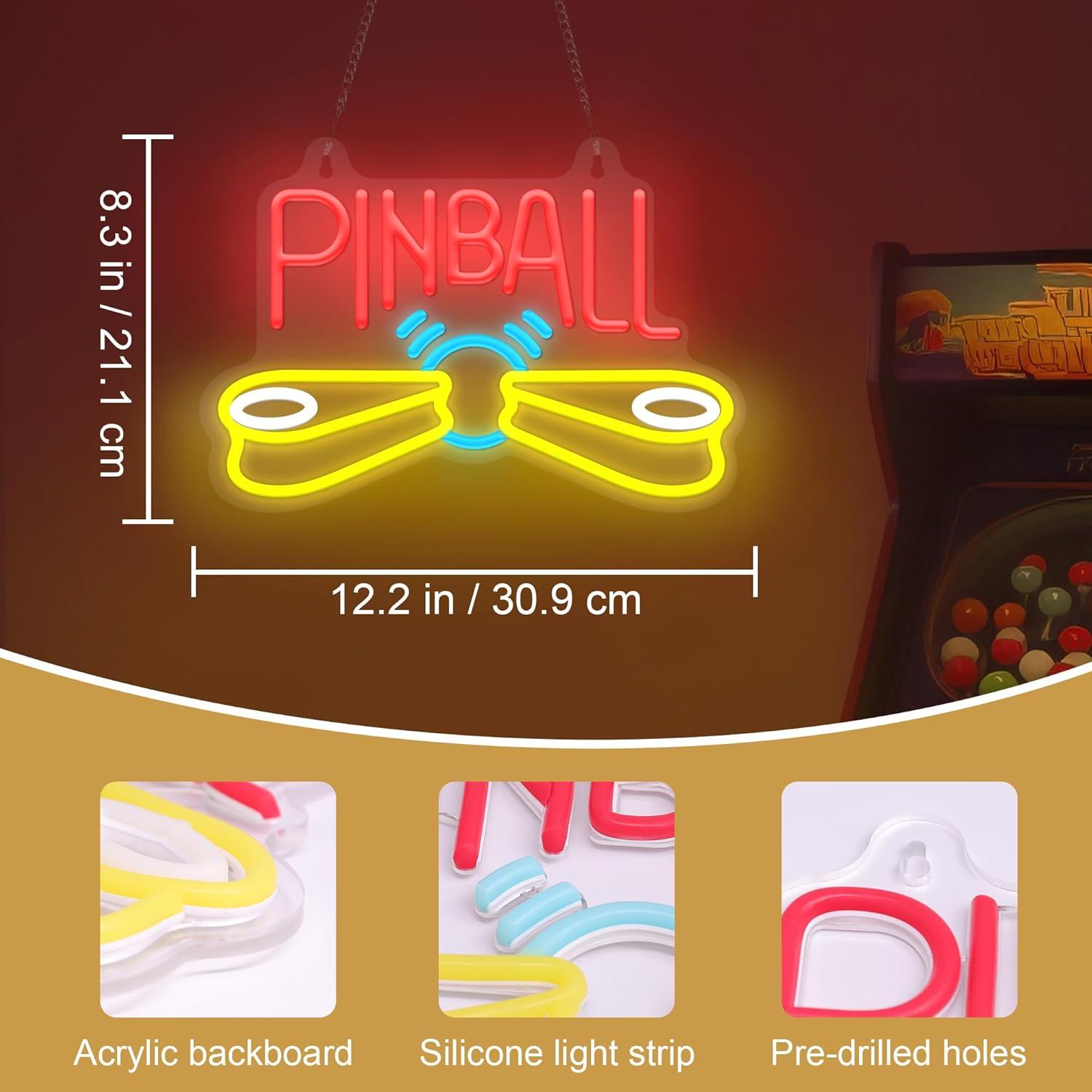 Pinball Neon Sign Arcade USB P - Arcade Games & Vending Llc Photos ulasan dan harga